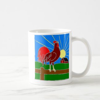 Rooster and Sun Large Mug mug