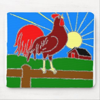 Rooster and Sun Mousepad mousepad
