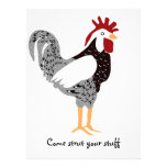 Rooster art: Wyandotte black lacy chicken gifts Custom Invitations