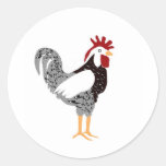 Rooster art: Wyandotte black lacy chicken gifts Round Stickers