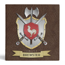 Rooster Battle Crest Brown Binders