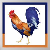 Rooster border Poster