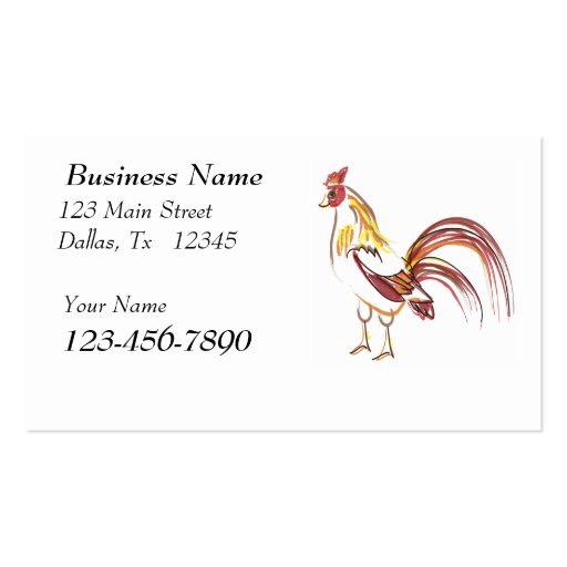 Rooster Business Card (front side)