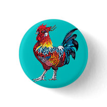 rooster pinback buttons