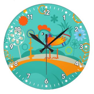 Rooster Chick Kitchen Clock