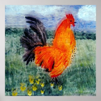 Rooster Chicken Art Print
