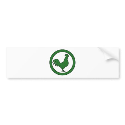 Rooster Cock Hen Chicken Silhouette Male Farm Egg Bumper Sticker by inquester