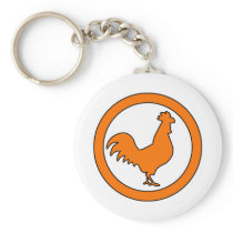 Rooster Cock Hen Chicken Silhouette Male Farm Egg Key Chain