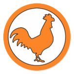 Rooster Cock Hen Chicken Silhouette Male Farm Egg Round Stickers