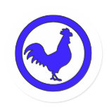 Rooster Cock Hen Chicken Silhouette Male Farm Egg Round Stickers