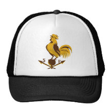 rooster cockerel crowing retro hat