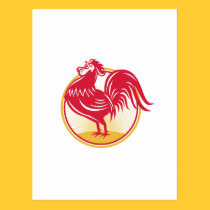 Rooster Cockerel Crowing Retro postcards