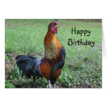 Rooster Crowing Animal Birthday Card