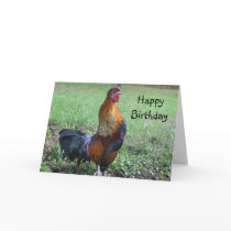 Rooster Crowing Nature Birthday Greeting Card by SmilinEyesTreasures Rooster Crowing Nature Birthday Greeting Card