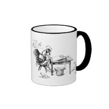 Rooster Editing Copy in Newsroom Mugs