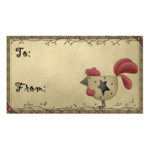 Rooster Gift Tag business cards