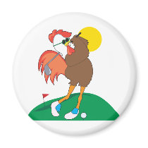 Rooster Golfer magnets