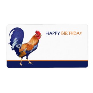 El gallo raya la tarjeta del feliz cumpleaños | Zazzle