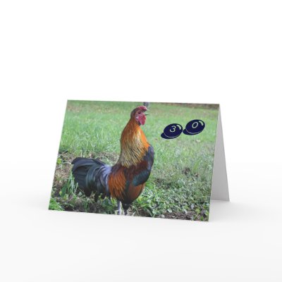 Rooster Humorous 30th Birthday Greeting Card by SmilinEyesTreasures
