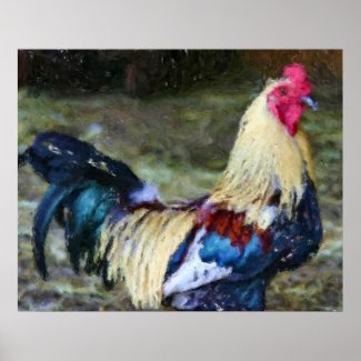 Rooster - Impressionist print
