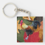 Rooster Leaves Key Chain Acrylic Key Chains