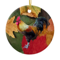 Rooster Leaves Ornament