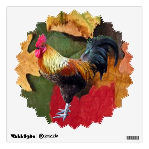 Rooster Leaves Wall Decal