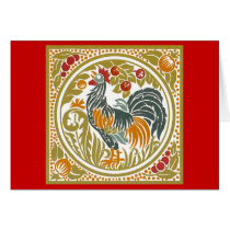 Rooster on a Farm Greeting Card