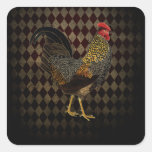 Rooster on harlequin stickers