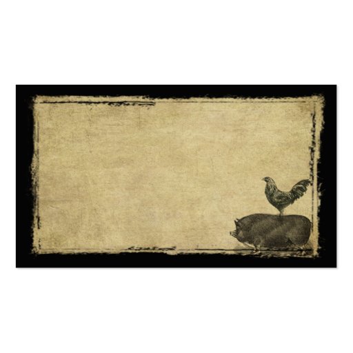 Rooster & Pig- Prim Biz Cards Business Card