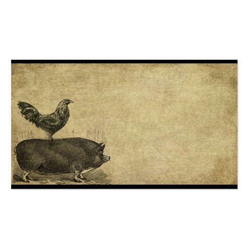 Rooster & Pig Stack-2-  Prim Biz Cards Business Card (front side)