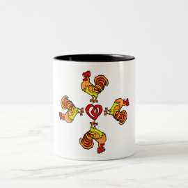 Rooster Pinwheel Coffee Mug