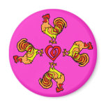Rooster Pinwheel Magnets
