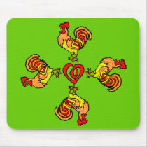 Rooster Pinwheel Mouse Pad