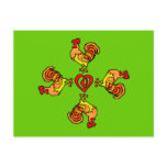 Rooster Pinwheel Postcard