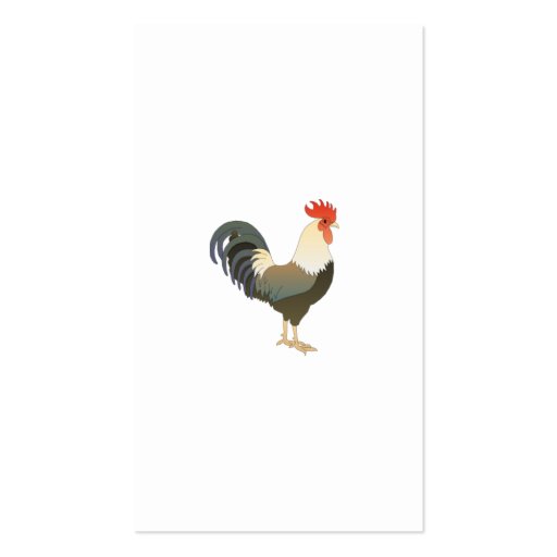 Rooster Simple Animal Country Theme Custom Business Card Templates (back side)