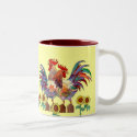 ROOSTER SUNFLOWER CUP by SHARON SHARPE mugs by sharonsharpe ROOSTER SUNFLOWER CUP by SHARON SHARPE mugs