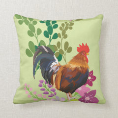 rooster throw pillow