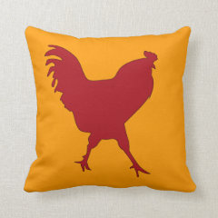 Rooster Throw Pillow Fun and Colorful
