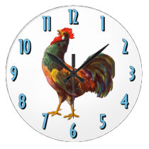 Rooster Vintage Crate Art Kitchen Clock wall clocks