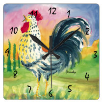 Rooster wall clock at Zazzle