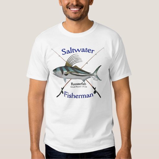 Roosterfish fishermans saltwater fishing Tshirt Zazzle
