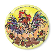 ROOSTERS by SHARON SHARPE magnets