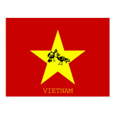 Roosters fighting /Vietnam flag Postcards