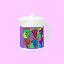 Roosters Gone Wild! teapots