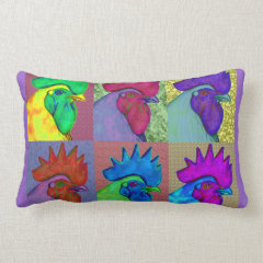 Roosters Gone Wild! Throw Pillow