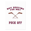 Root For Me Or Puck Off Hockey Business Card Templates