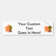 Root over Rock Bonsai Graphic with house 1 Bumper Sticker