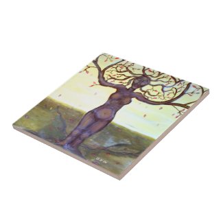 "Rooted" Tree Goddess Art Tile