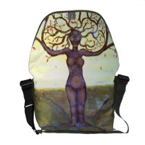 "Rooted" Tree Goddess Fantasy Art Messenger Bag